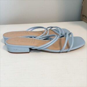 LC Lauren Conrad Low Block Heel Strapped Sandals Baby Blue